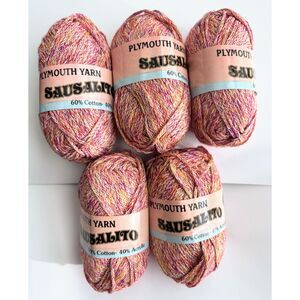 Plymouth Yarn Sausalito Yarn 60% Cotton/40% Acrylic, Worsted (Lot of 5)